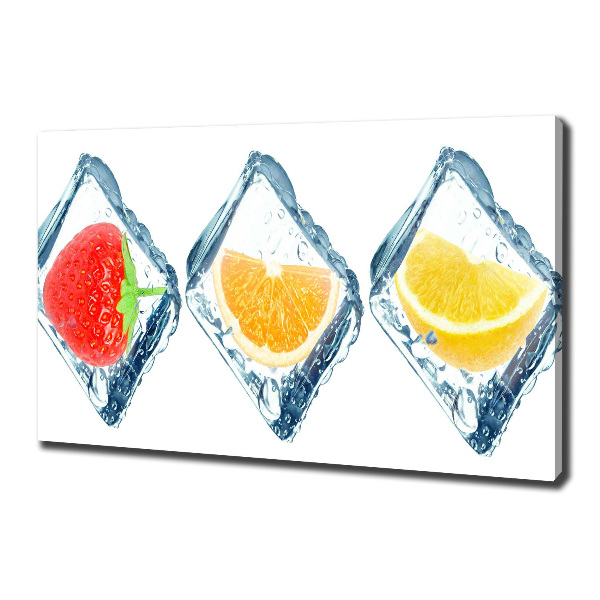 Cuadro canvas con impresión uv duradera horizontal Cubos de fruta