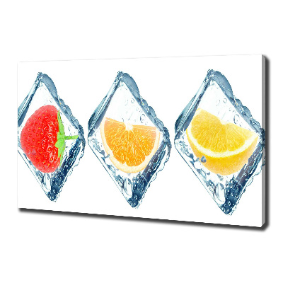 Cuadro canvas con impresión uv duradera horizontal Cubos de fruta