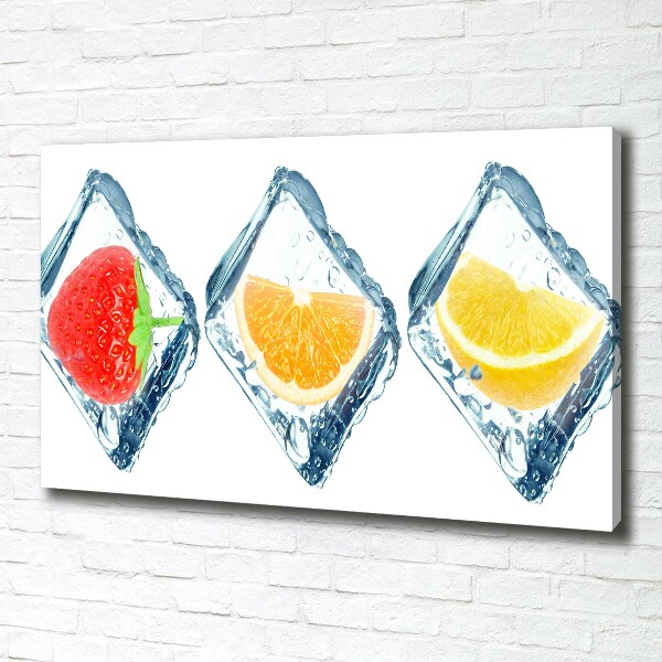 Cuadro canvas con impresión uv duradera horizontal Cubos de fruta