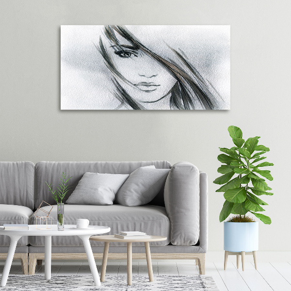 Cuadro canvas con impresión uv duradera horizontal Retrato de una mujer