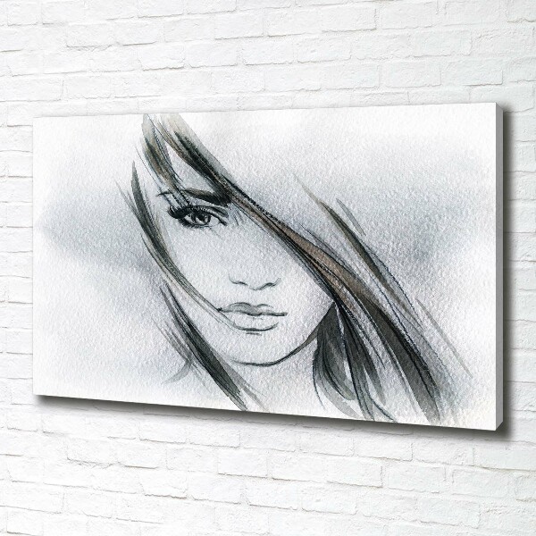 Cuadro canvas con impresión uv duradera horizontal Retrato de una mujer