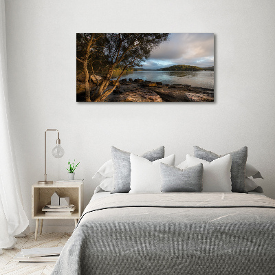 Cuadro canvas con impresión uv duradera horizontal Un árbol junto al río