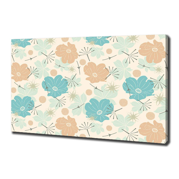 Cuadro canvas con impresión uv duradera horizontal Patrón floral