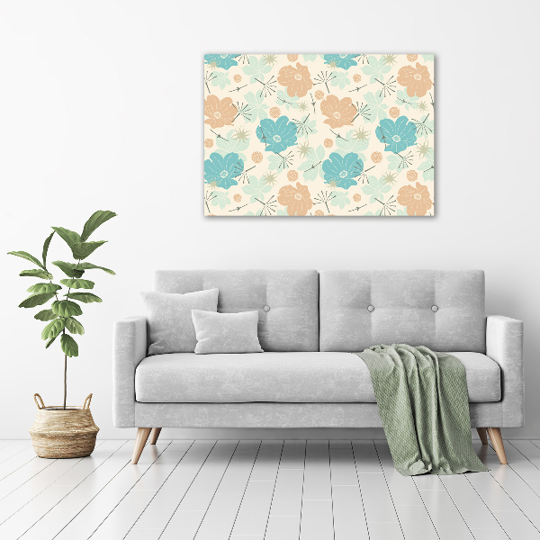 Cuadro canvas con impresión uv duradera horizontal Patrón floral