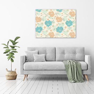 Cuadro canvas con impresión uv duradera horizontal Patrón floral