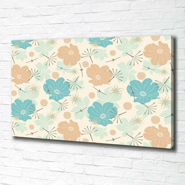 Cuadro canvas con impresión uv duradera horizontal Patrón floral