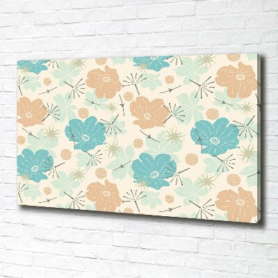 Cuadro canvas con impresión uv duradera horizontal Patrón floral