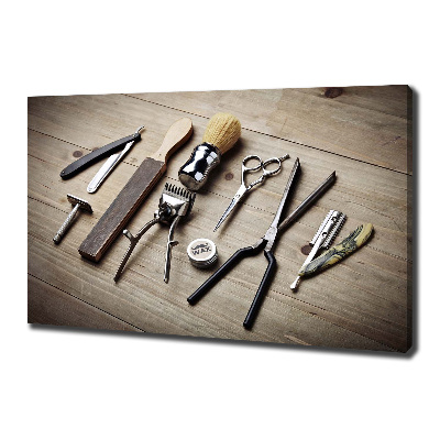 Fotocuadro en lienzo de alta calidad horizontal Peluquería masculina