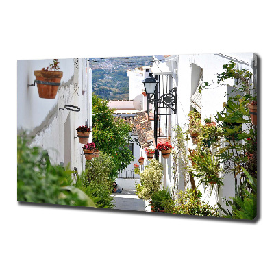 Cuadro canvas moderno de gran formato horizontal Una calle con encanto