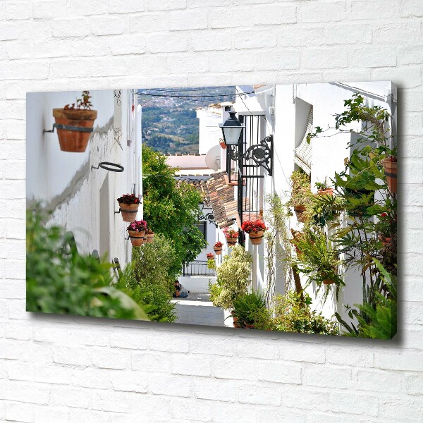 Cuadro canvas moderno de gran formato horizontal Una calle con encanto