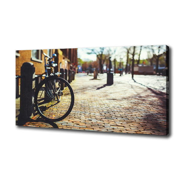 Cuadro canvas con impresión uv duradera horizontal Ciclismo en Ámsterdam