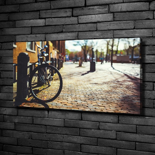 Cuadro canvas con impresión uv duradera horizontal Ciclismo en Ámsterdam