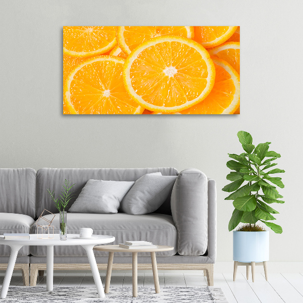 Cuadro canvas con impresión uv duradera horizontal rodajas de naranja