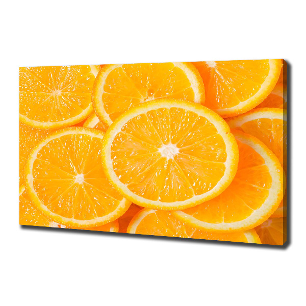 Cuadro canvas con impresión uv duradera horizontal rodajas de naranja