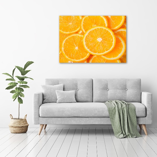 Cuadro canvas con impresión uv duradera horizontal rodajas de naranja