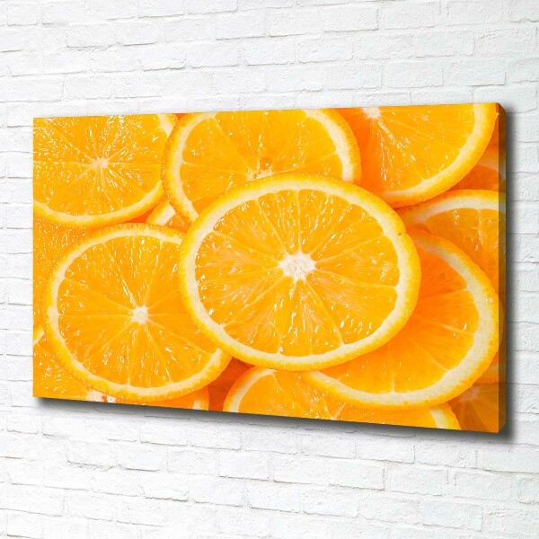 Cuadro canvas con impresión uv duradera horizontal rodajas de naranja