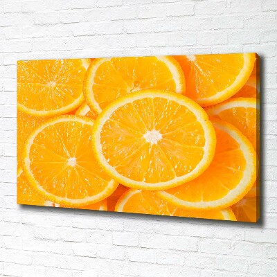 Cuadro canvas con impresión uv duradera horizontal rodajas de naranja