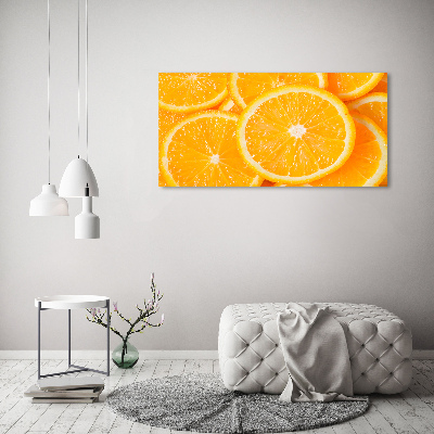 Cuadro canvas con impresión uv duradera horizontal rodajas de naranja
