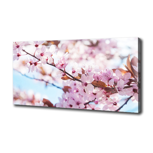 Cuadro canvas con impresión uv duradera horizontal flores de cerezo
