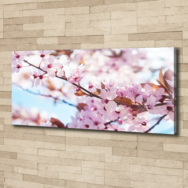 Cuadro canvas con impresión uv duradera horizontal flores de cerezo
