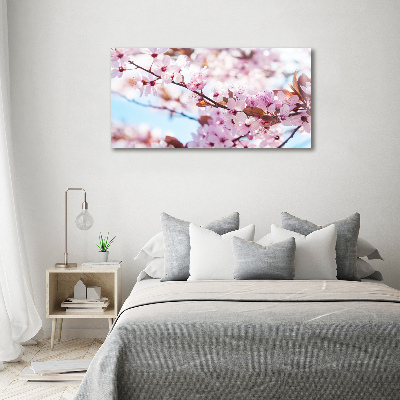 Cuadro canvas con impresión uv duradera horizontal flores de cerezo