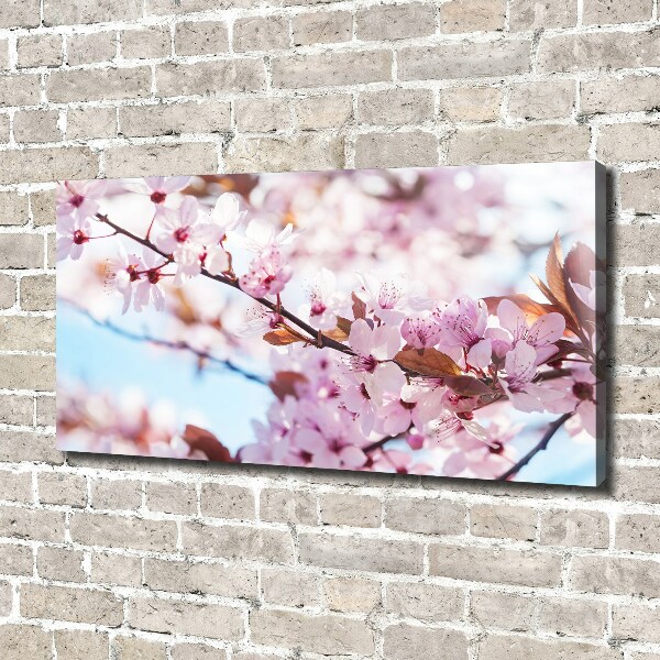 Cuadro canvas con impresión uv duradera horizontal flores de cerezo