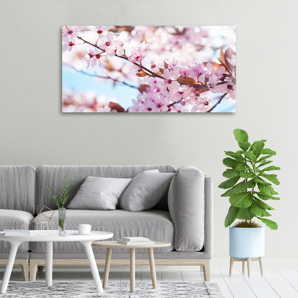 Cuadro canvas con impresión uv duradera horizontal flores de cerezo