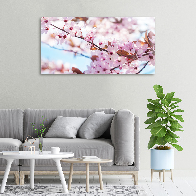 Cuadro canvas con impresión uv duradera horizontal flores de cerezo