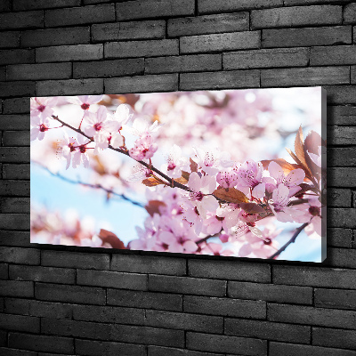 Cuadro canvas con impresión uv duradera horizontal flores de cerezo