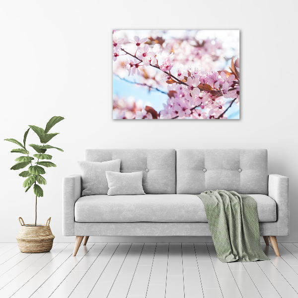 Cuadro canvas con impresión uv duradera horizontal flores de cerezo
