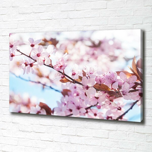 Cuadro canvas con impresión uv duradera horizontal flores de cerezo
