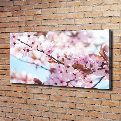 Cuadro canvas con impresión uv duradera horizontal flores de cerezo