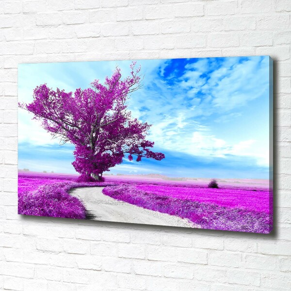 Foto en lienzo con acabado profesional horizontal Árbol y camino