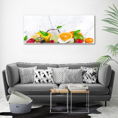 Cuadro canvas con impresión uv duradera horizontal Fruta y agua