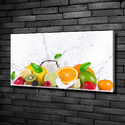 Cuadro canvas con impresión uv duradera horizontal Fruta y agua