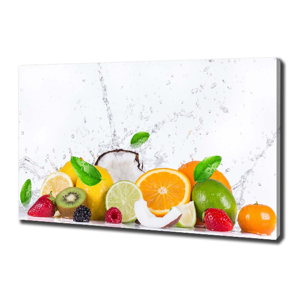 Cuadro canvas con impresión uv duradera horizontal Fruta y agua