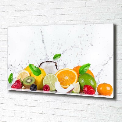 Cuadro canvas con impresión uv duradera horizontal Fruta y agua