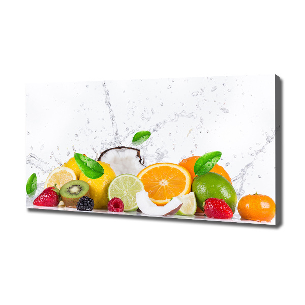 Cuadro canvas con impresión uv duradera horizontal Fruta y agua
