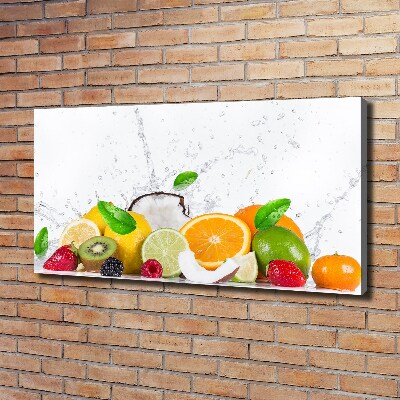 Cuadro canvas con impresión uv duradera horizontal Fruta y agua