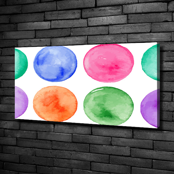 Fotocuadro en lienzo de alta calidad horizontal Círculos de colores