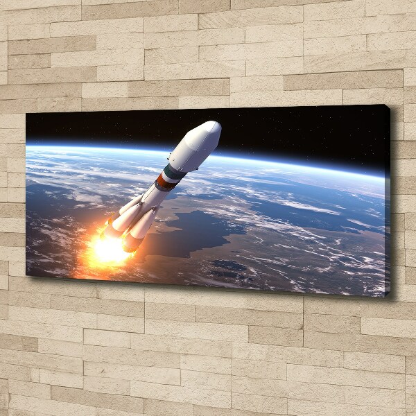 Cuadro canvas moderno de gran formato horizontal Cohete espacial