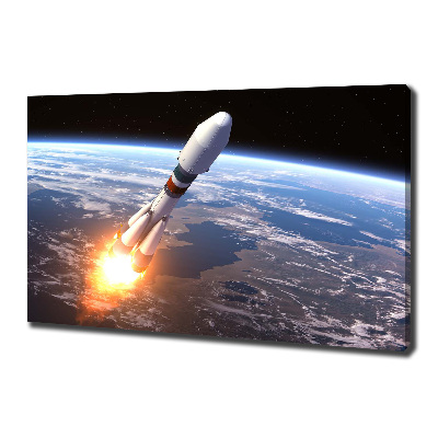 Cuadro canvas moderno de gran formato horizontal Cohete espacial
