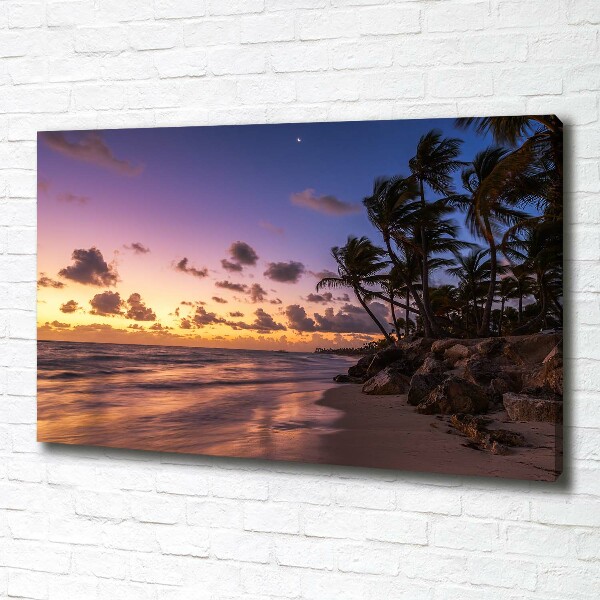Cuadro canvas con impresión uv duradera horizontal Atardecer en la playa