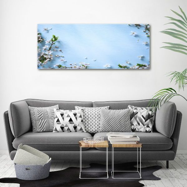 Foto en lienzo con acabado profesional horizontal Fondo de flores de cerezo