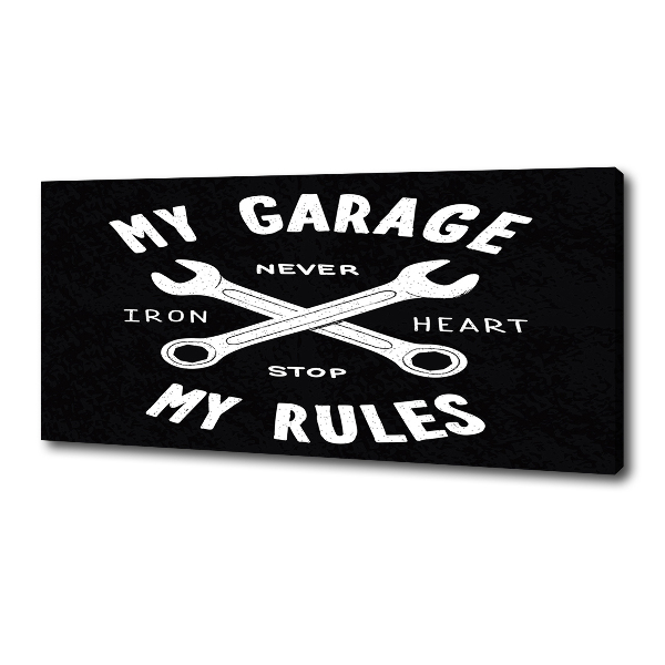 Cuadro canvas moderno de gran formato horizontal Mi garaje