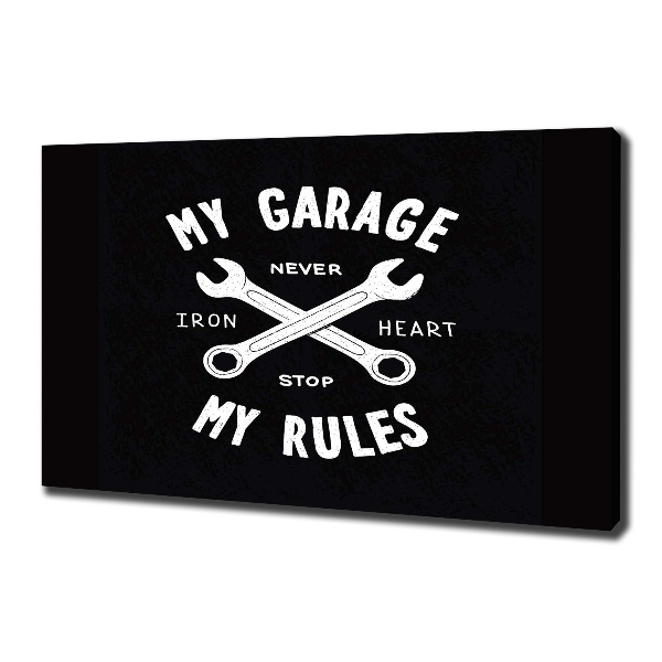 Cuadro canvas moderno de gran formato horizontal Mi garaje