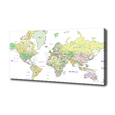 Cuadro canvas moderno de gran formato horizontal Mapa del mundo