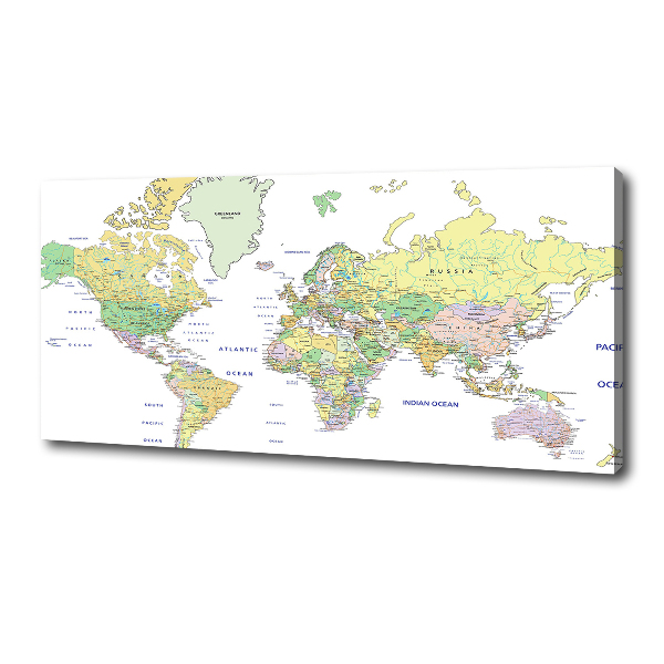 Cuadro canvas moderno de gran formato horizontal Mapa del mundo