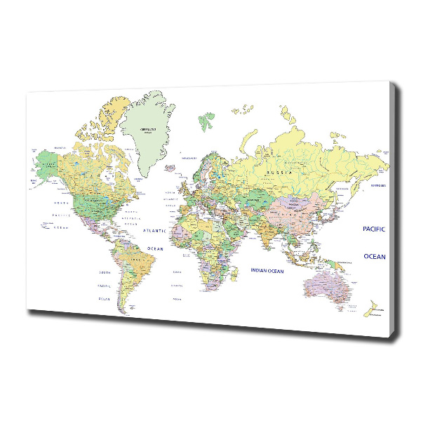 Cuadro canvas moderno de gran formato horizontal Mapa del mundo