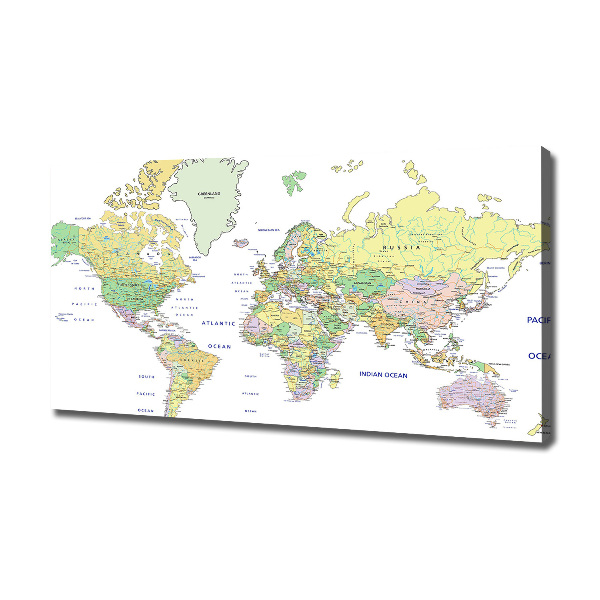 Cuadro canvas moderno de gran formato horizontal Mapa del mundo